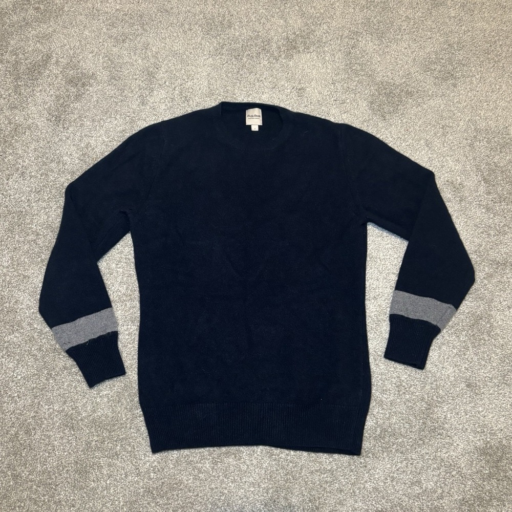 Hardy Amies Sweater Mens Small Blue 100% Cashmere Crewneck Made England